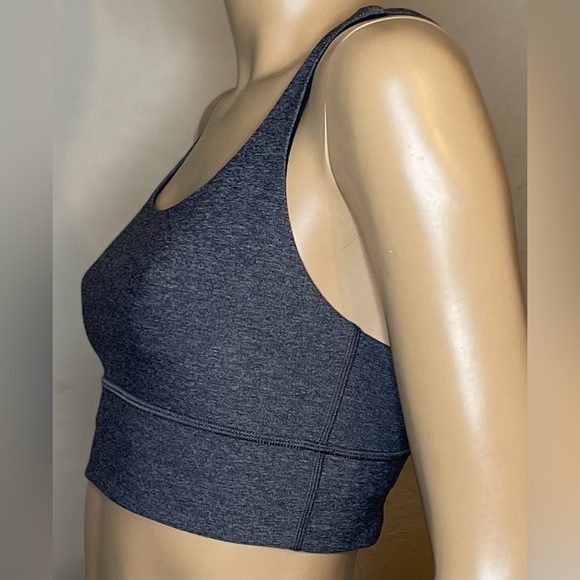 Lululemon Energy Long Line Sports Bra Size 6 Heathered Black - Picture 3 of 6
